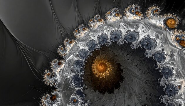 Fractal Spiral - A Mesmerizing Abstract Design with Intricate Details.