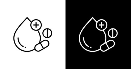 Vitamin B Pills White Icon Set Design