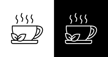 Herbal Tea White Icon Set Design