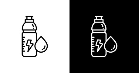 Sports Drink White Icon Set Design