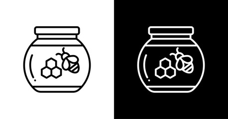 Bee Propolis White Icon Set Design