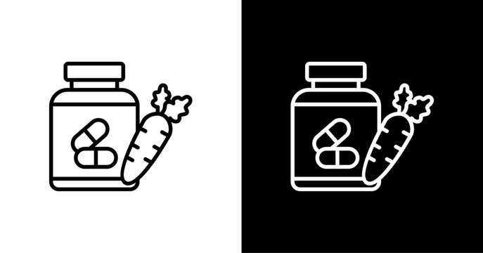 Beta Carotene White Icon Set Design