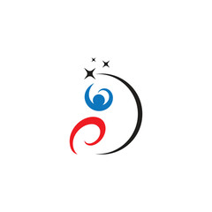 Success people jump health life logo and symbol vector