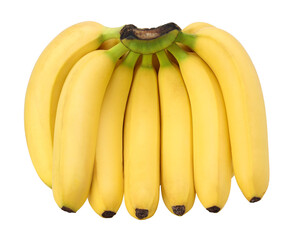 Bunch of bananas isolated, transparent PNG, PNG format, cut out.