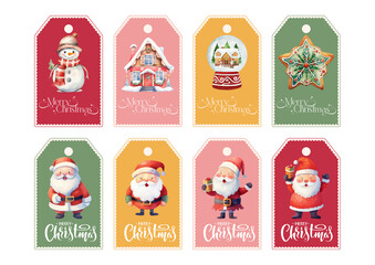 Watercolor Christmas Gift Tags Collection