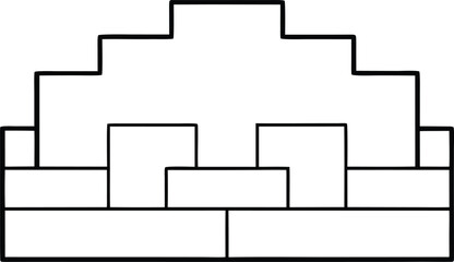 Brick wall illustration outline art, Brick wall vector art simple outline design isolated white background, brick wall vector art simple outline design