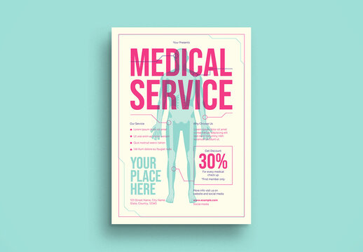 White Risograph Medical Flyer Layout