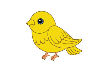 Cute yellow canary bird illustration