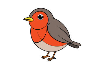 Cartoon robin in vector format style