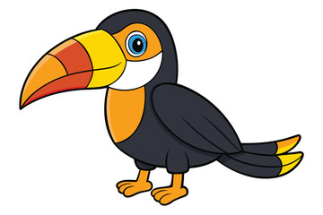 Cute toucan bird with a big beak