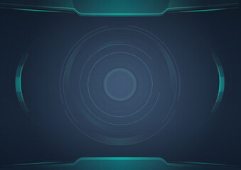 Blue Tech Background with Circular Digital HUD Design