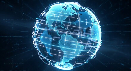 Digital Globe with Network Connections