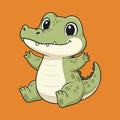 Cute Crocodile animal cartoon vector illustration