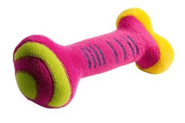 Plush bone toy isolated on a transparent background