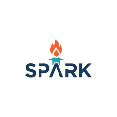 Typography Text Spark  Logo Design Vector Inspiration.