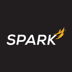 Typography Text Spark  Logo Design Vector Inspiration.