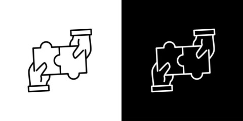 Hands Connecting Puzzle Pieces Collaboration & Problem-Solving Icon