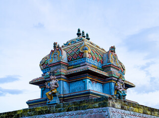Tamil Nadu temple, Colorful Carved Gopuram, Brahma god, Tamilnadu temples, Dome, Rama Temple, Yercaud