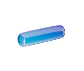 3D Glossy minus icon with a gradient of blue color, featuring a modern look. 3d illustration