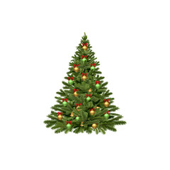 Isolated Decorated Christmas Tree