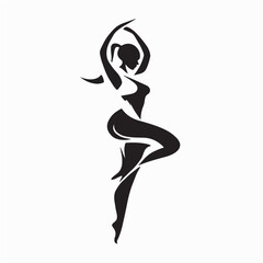 Fototapeta premium Energetic Zumba Woman Logo Vector Illustration on white background