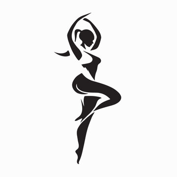 Energetic Zumba Woman Logo Vector Illustration on white background