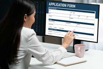 Online application form for brisk registration on the internet website