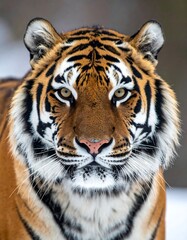 Obraz premium Close-up portrait of a majestic big cat looking directly at the viewer