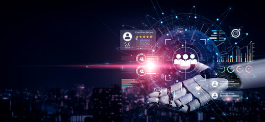 An AI assistant manages a CRM dashboard for customer data analysis. This smart system conducts market research to identify the target audience and analyze user feedback. Fermion