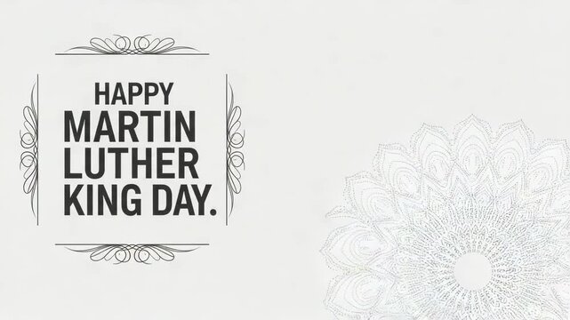 Happy martin luther king day text with decorative elements