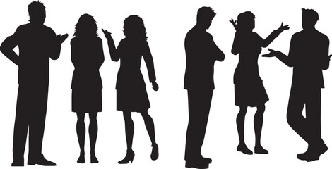 silhouettes of people, editable file