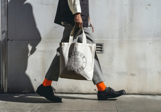Stylish Urban Tote Bag Fashion Mockup Psd