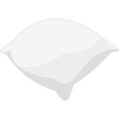 Simple White Pillow with Soft Curves and Subtle Shadows on a Transparent Background Ideal for Sleep and Comfort Concepts