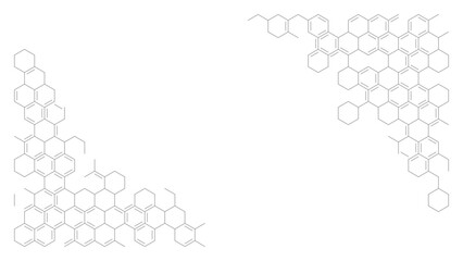 Abstract geometric pattern with minimal hexagonal molecular structure background in thin line style. Copy space. Dynamic Covalent Bond Texture.