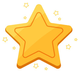 golden stars round and cute illustration clipart