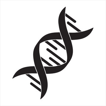 Stylized dna double helix structure icon for scientific and medical concepts isolated on transparent background