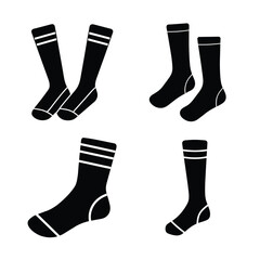 Long Socks Silhouette Icons Collection for Sports and Fashion