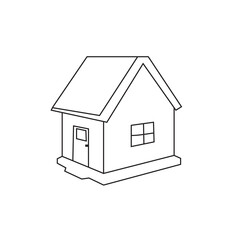 Black outlined small house