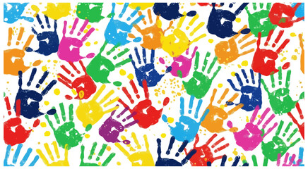 Obraz premium colorful handprint pattern