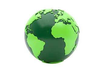Fototapeta premium 3d icon of green earth globe showing continents isolated on transparent background, 3d render