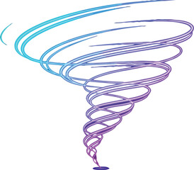 Abstract glowing tornado swirling with vibrant colors on a dark background