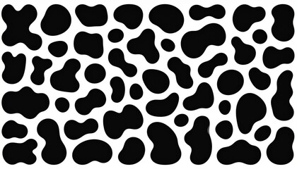 Cow Animal Skin Abstract Black Spot Pattern Background