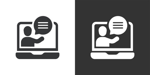 templateOnline Tutoring icon. Solid glyph series icon