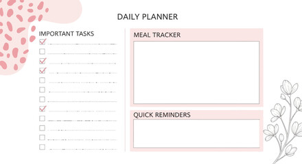 Floral Daily Planner Sheet