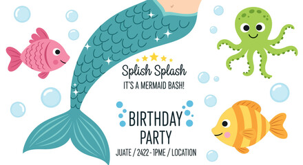 Mermaid Bash Party Invite