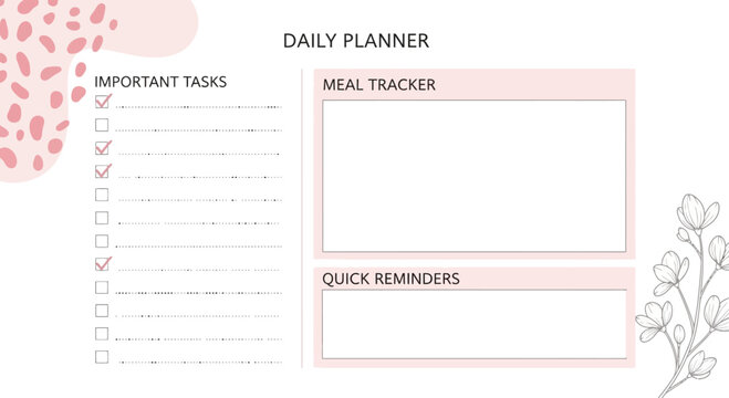 Floral Daily Planner Sheet
