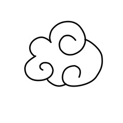 Hand Drawn Swirling Cloud Icon