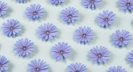 Purple Blue Floral Pattern on Light Background for Background or Decoration