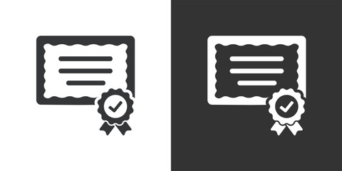 Official Certificate icon. Solid glyph series icon