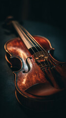 Fototapeta premium A close-up view of a beautiful and polished violin